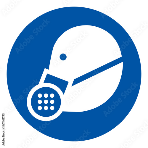 Wear Respiratory Protection Symbol Sign,Vector Illustration, Isolated On White Background Label. EPS10