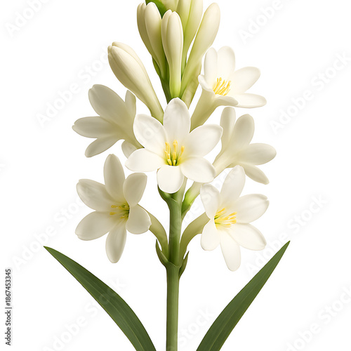 Elegant white lily blossom isolated on transparent background