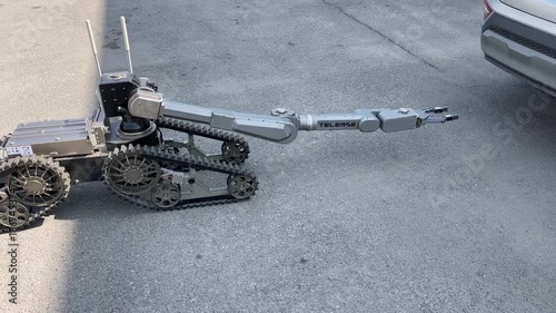 Almaty, Kazakhstan - 03.20.2023 : A robot for defusing mines, bombs and shells.