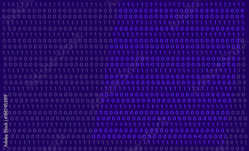 Binary Grid Background in Blue and Purple, Digital Tech Pattern