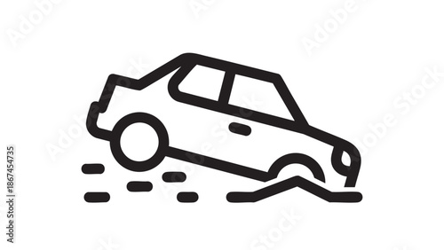 Offroad vehicle driving on rough terrain illustration