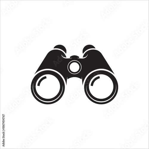 Vector binoculars icon black color on white artboard