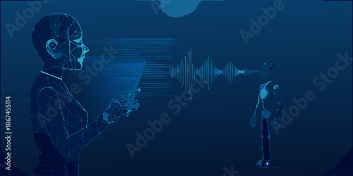 Digital human interface with voice recognition and data visualization technology