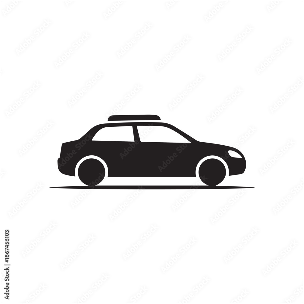 Fototapeta premium Vector car icon on white background in falt style