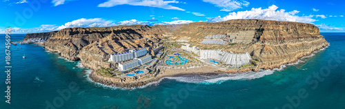 Fotografie Puerto de Mogán and Taurito Coastal Panorama, Gran Canaria, Canary Islands - 4K