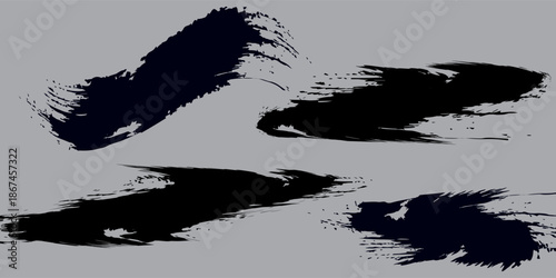 Brush strokes vector. Painted rectangles collection. Grunge long text boxes or textured backgrounds set. The images are created without the use of any artificial intelligence software at any stage