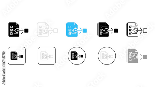 Illustrative icons representing efficient document processing, data flow, and task completion