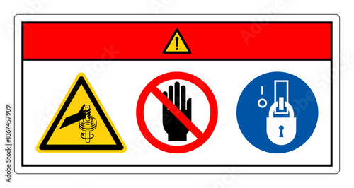 Danger Entanglement Of Hand Rotating Shaft Symbol Sign, Vector Illustration, Isolate On White Background Label. EPS10
