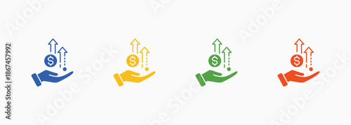 Growth Icon Set Color Multiple Style Collection