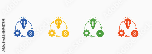 Entrepreneur Icon Set Color Multiple Style Collection