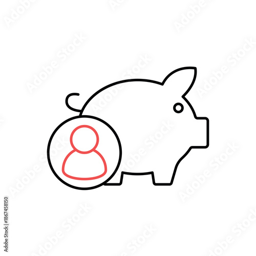 Icon a Savings Account Piggy Bank, isolated against a clean background.