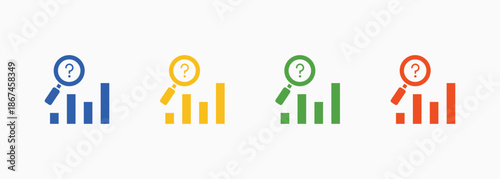 Sales Forecast Icon Set Color Multiple Style Collection