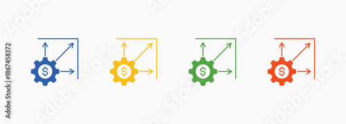 Scalability Icon Set Color Multiple Style Collection
