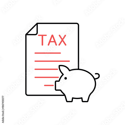 Icon a Tax Savings Document, isolated against a clean background.