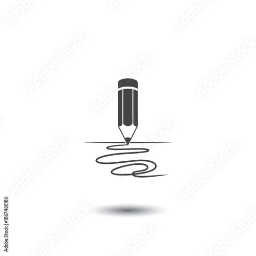 Pencil Drawing a Squiggly Line Icon