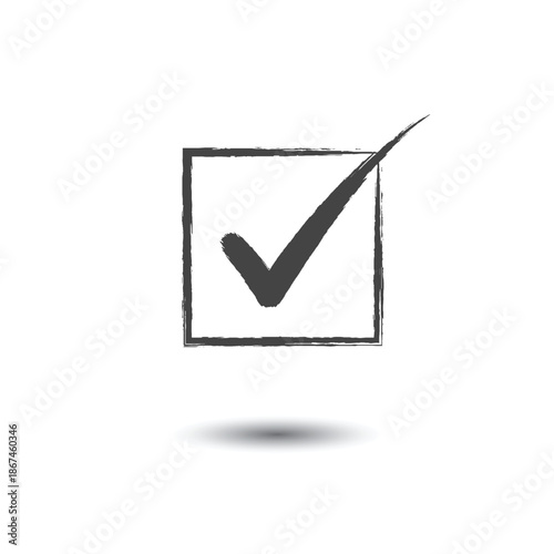 Hand-drawn Checkmark in a Square Box Icon