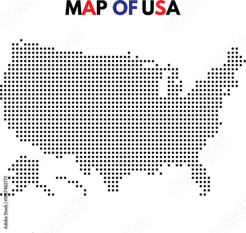 Dotted map of united state of America