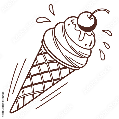 Minimalist Frozen Treat Ice Cream Vector Icon