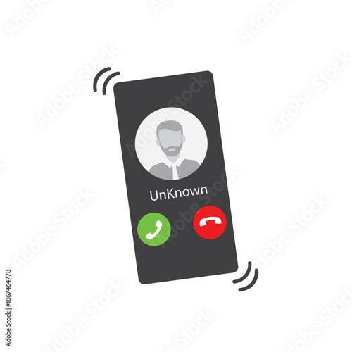 Incoming call interface showing unknown caller identity scam