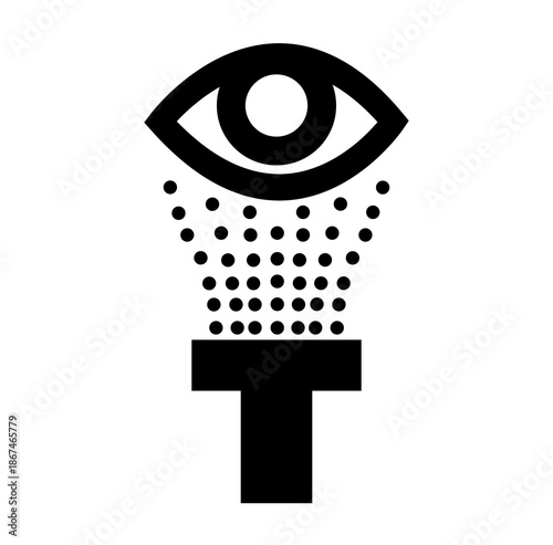 Eye Wash Station Black Icon, Vector Illustration, Isolate On White Background Label.EPS10