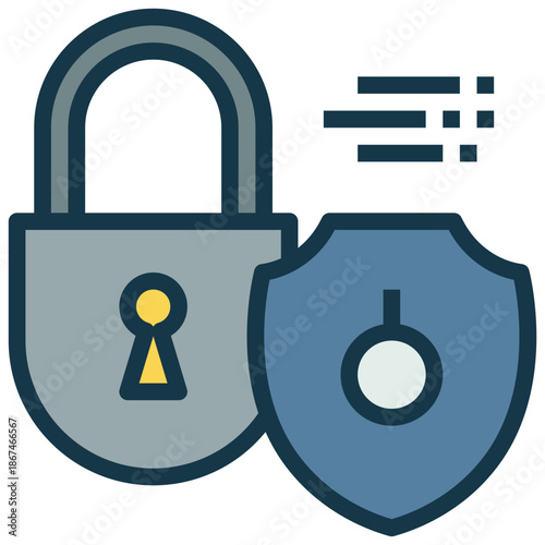key lock online cyber security protection filled outline icon
