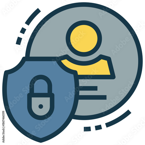 personal key lock data online cyber security protection filled outline icon