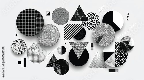 An abstract composition of geometric shapes 