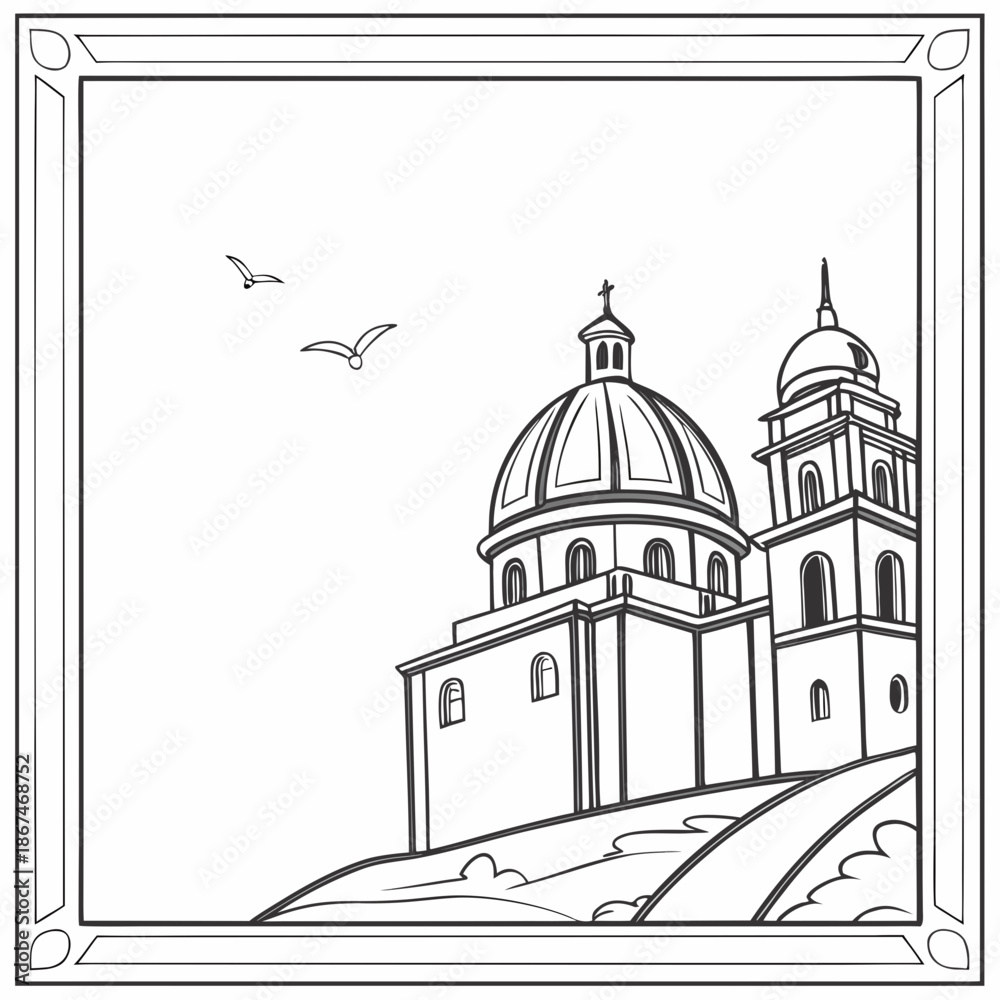 Fototapeta premium Minimal Dashed Border Set - Editorial Layout Style