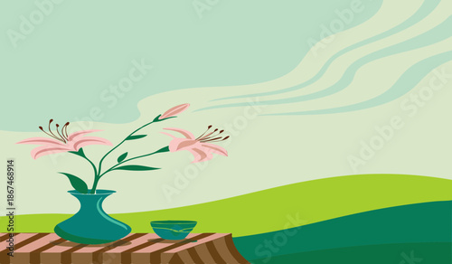 Paper cutout of person standing at edge of bridge made of books deep navy and warm beige symbolizing knowledge as path forward