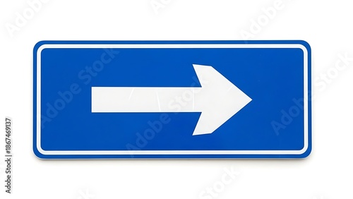 Free Download Blue directional sign with white arrow pointing right - GFXLoad