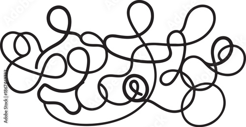 Intricate Black Lines Forming Abstract Art Shape