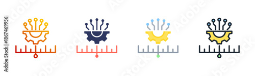 Integration icon set multiple style collection
