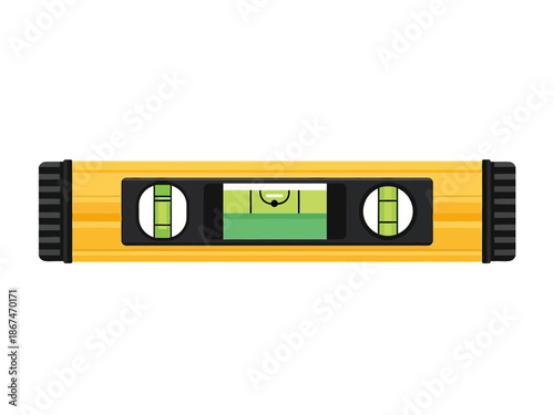 Yellow Level Tool Illustration Precise Measurements for Construction and DIY Projects