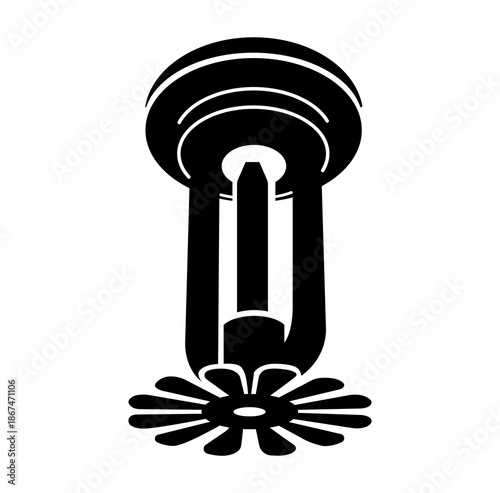Fire Sprinkler Black Icon, Vector Illustration, Isolate On White Background Label.EPS10