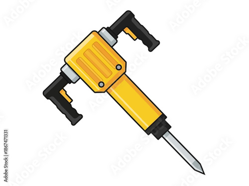 Construction Equipment A Detailed Illustration of a Powerful Jackhammer Tool