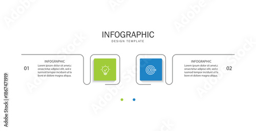 Vector infographic label template with icons. 2 options or steps. Infographics for business concept. 