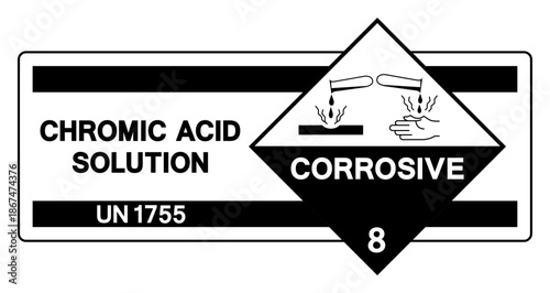 Chromic Acid Solution UN 1755 Symbol Sign, Vector Illustration, Isolate On White Background, Label.EPS10