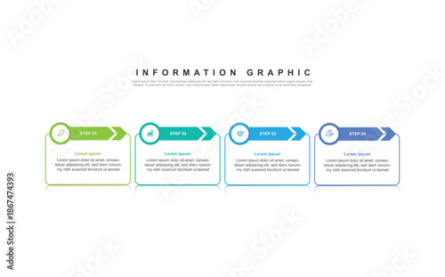 modern design template banner infographic. 4 step process information or presentation with icons