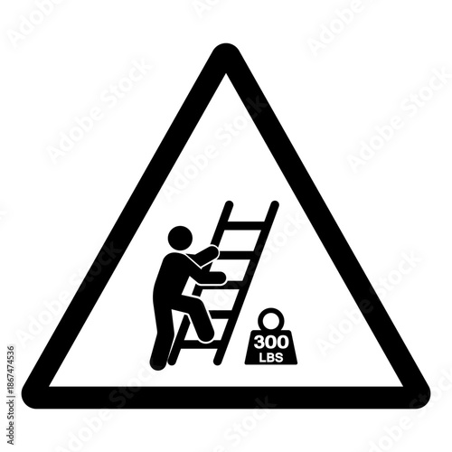 Type Ladder Maximum Load 300 LBS Symbol Sign, Vector Illustration, Isolate On White Background Label.EPS10