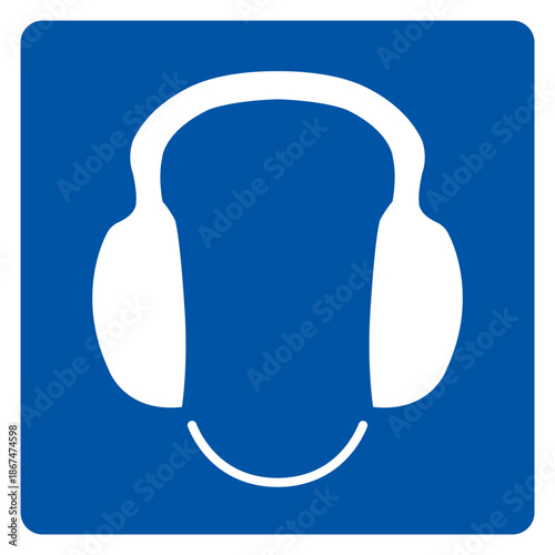 Wear Ear Protection Symbol Sign, Vector Illustration, Isolated On White Background Label. EPS10