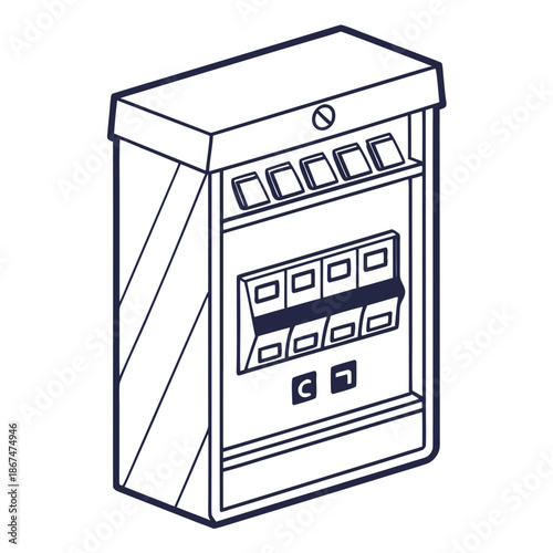 Electrical Fuse Box Outline Vector Icon