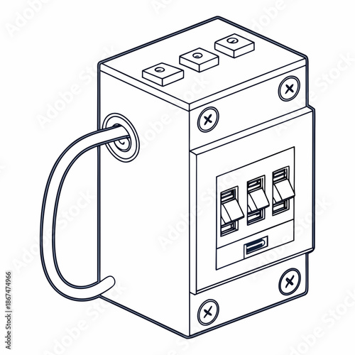 Electrical Circuit Breaker Box Icon Vector