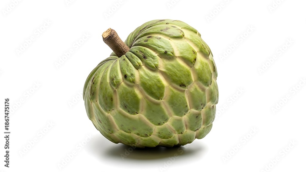 Obraz premium Custard Apple Fruit Isolated on a White Background A Tropical Delicacy with Unique Texture and Sweet Flavor