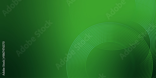 Abstract modern bright green gradient background.  Shiny circular line pattern. Vector illustrate modern abstract background. Futuristic tech design perfect for banners, posters, websites, and covers.