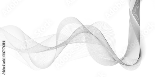 Abstract gray wavy lines Digital frequency track equalizer background. Curved wave smooth stripe seamless pattern. Wave lines created using blend tool. graphic design template banner business wave.