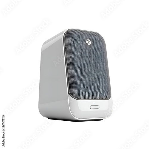 Modern White Wireless Computer Speaker Device.