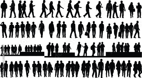 Professional Business Team Collaborating in Modern Office Workspace with Digital Technology Icons for Corporate Success and Creative Innovation Vector Illustration