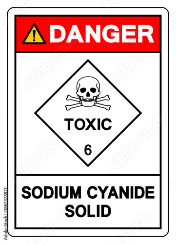 Danger Sodium Cyanide Solid Symbol Sign, Vector Illustration, Isolate On White Background, Label.EPS10