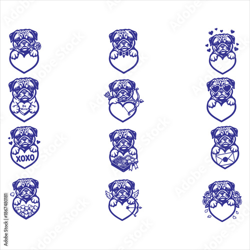 Peeking Pig heart Valentine Svg