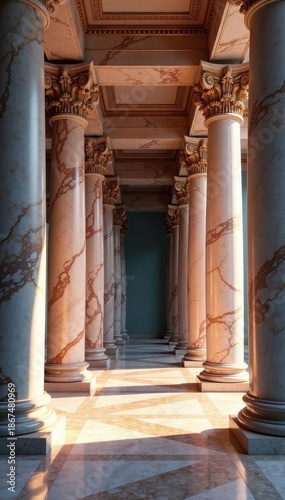 Grand marble palace pillars, opulent backdrop , architecture, estate, decor